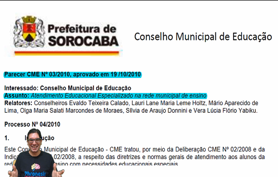 SOROCABA - Parecer nº 03 de 2010 - Atendimento Educacional Especializado na rede Municipal de Ensino