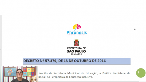 Decreto nº 57.379, de 13/10/2016 - Institui, a Política Paulistana de Educação Especial, na Perspectiva da Educação Inclusiva