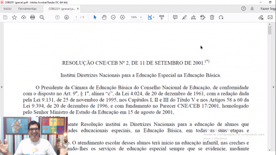 Resolução CNE/CEB nº 2/2001, de 11/09/2001 - Institui Diretrizes Nacionais para a Educação Especial na Educação Básica