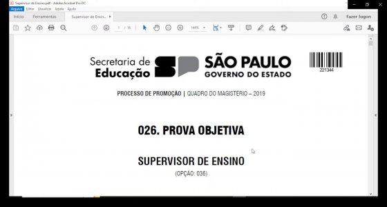 CURSO ONLINE PARA O CONCURSO DE SUPERVISOR DE ENSINO DE SP (2018)